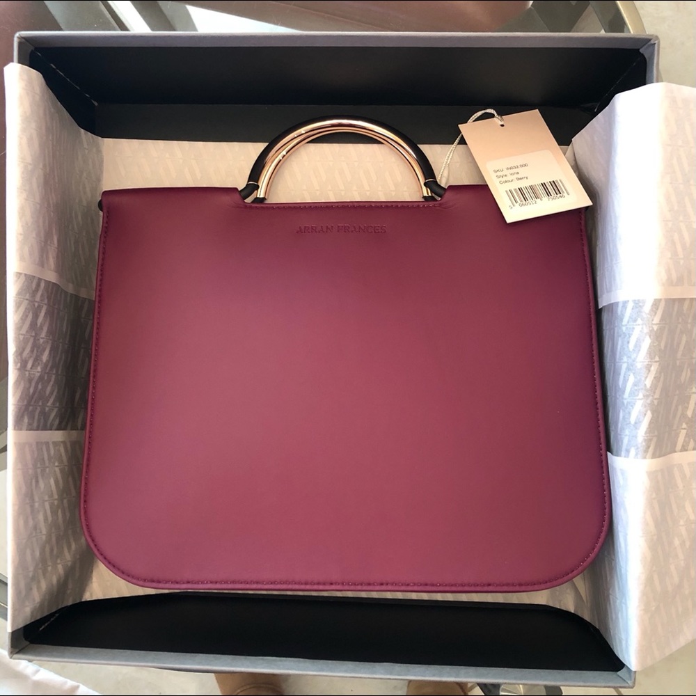 FINAL NIB Arran Francis purse. Gold plate handles.